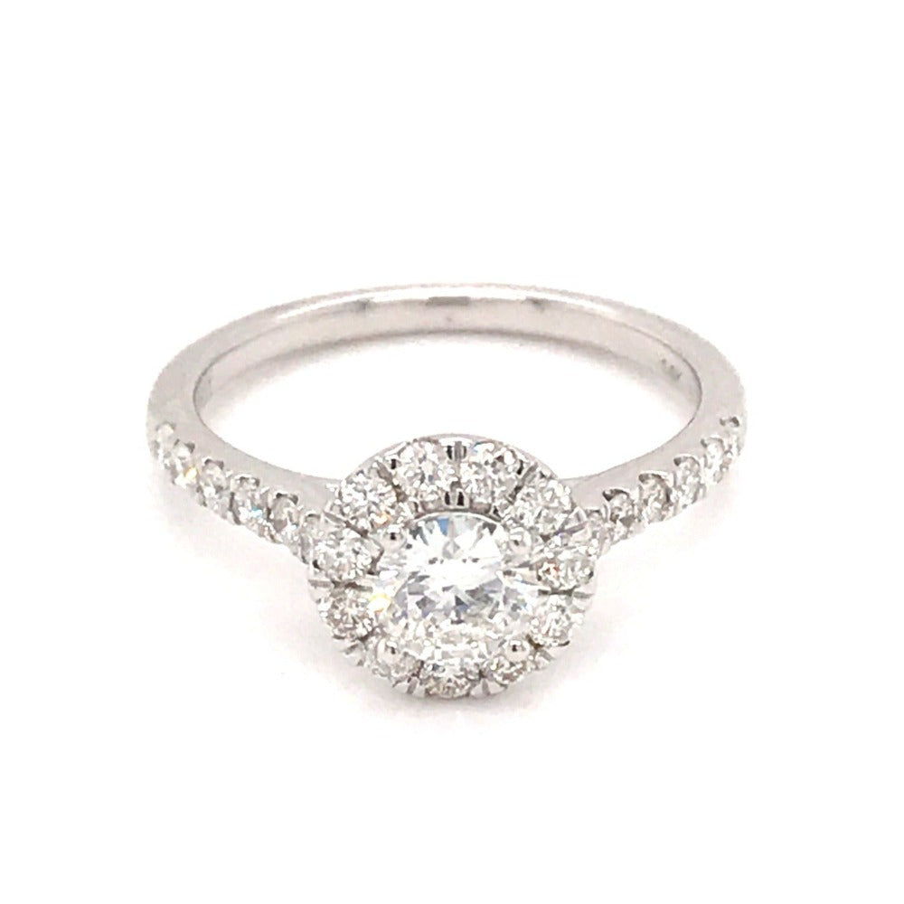 Diamond Engagement Ring Set in White Gold | KLENOTA